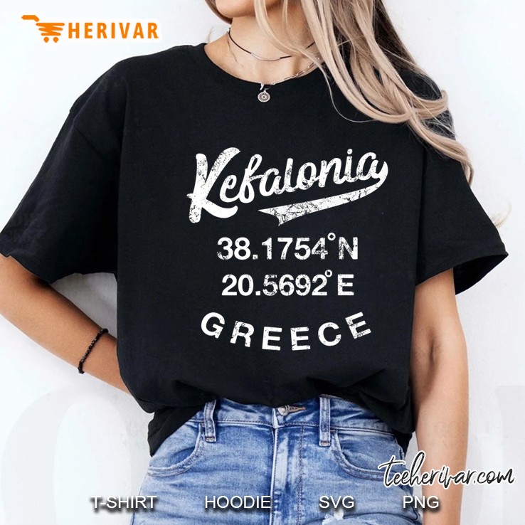 Cephalonia Greece Kefalonia Coordinates Greek Ladies Tee