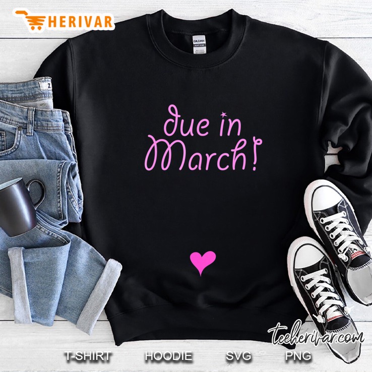 Due In March ! Cute Pink With Heart On The Febr Bump Sweatshirt