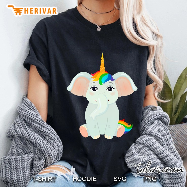 Elephant Unicorn Design Ladies Tee