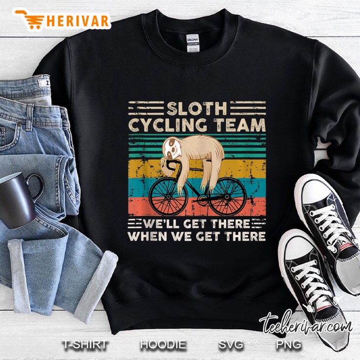 Funny Sloth Cycling Team Loves Vintage Get There Gift Tank Top Mugs