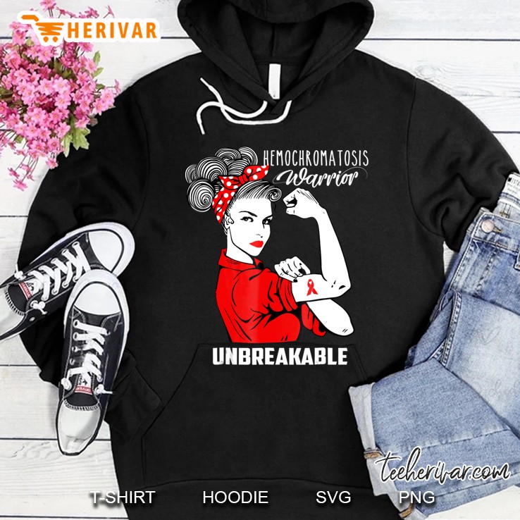 Hemochromatosis Warrior Unbreakable Shirt Awareness Gift Hoodie