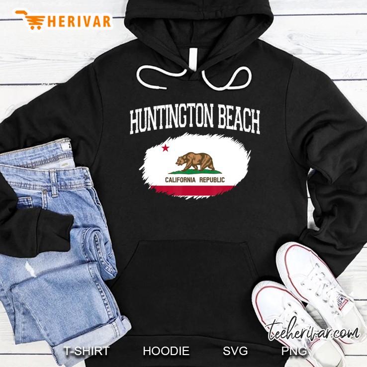 Huntington Beach Ca California Flag Vintage Sports Men Women Mugs