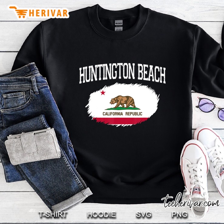 Huntington Beach Ca California Flag Vintage Sports Men Women Mugs