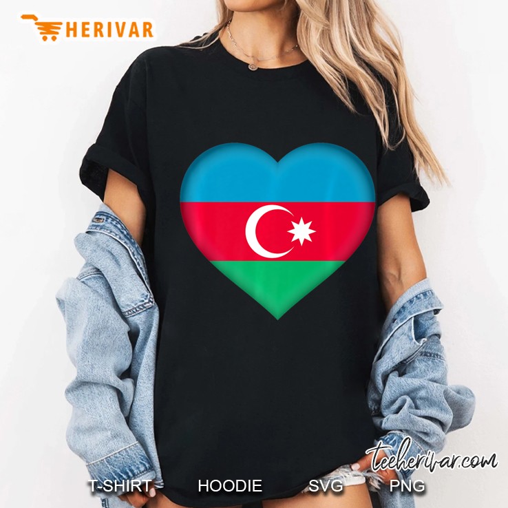 I Love Azerbaijan Azeri Flag Heart Outfit Hoodie