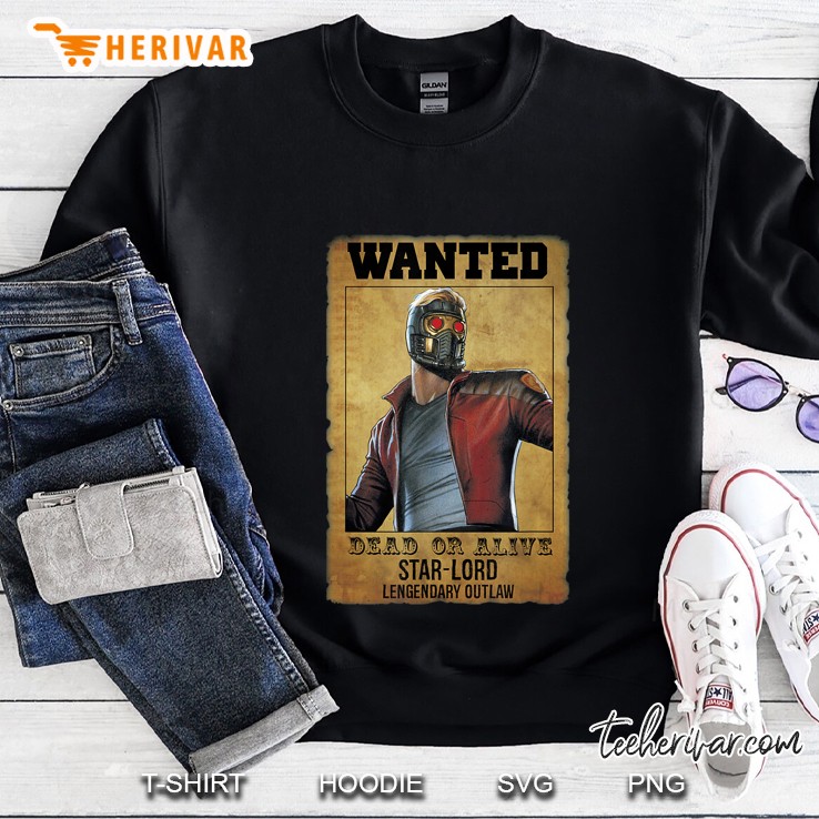 Marvel Star-Lord Guardians Of The Galaxy Wanted Poster Shirt Sweatshirt