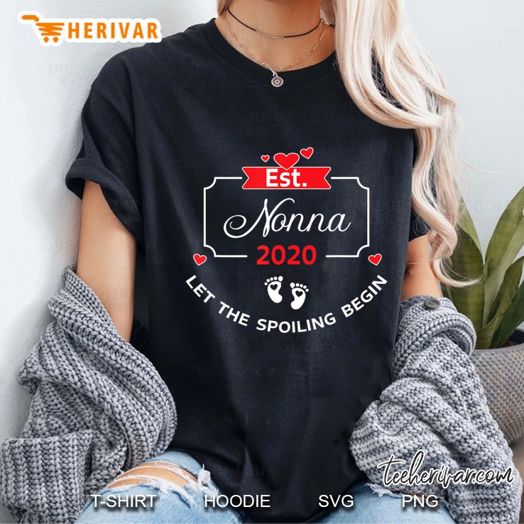 Nonna Established 2020 Funny New Grandmother Reveal Ladies Tee