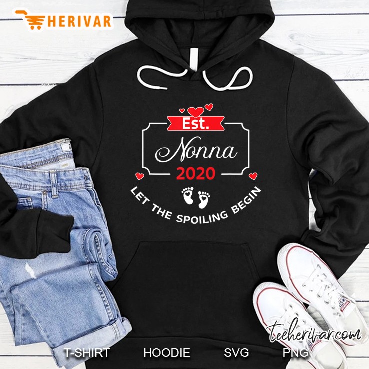 Nonna Established 2020 Funny New Grandmother Reveal Hoodie