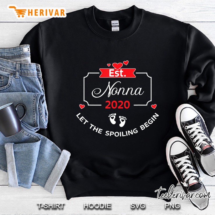 Nonna Established 2020 Funny New Grandmother Reveal Sweatshirt