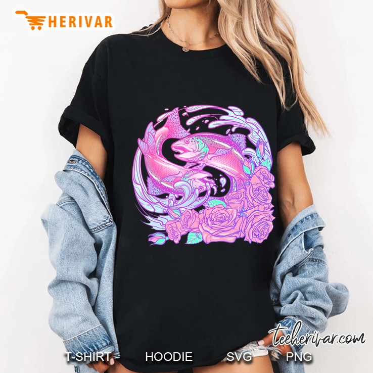 Pastel Goth Salmon Tshirt - Dope Aesthetic Vaporwave Ladies Tee