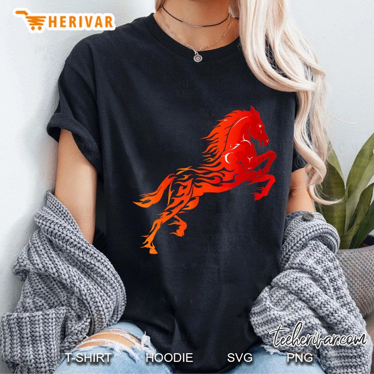 Red Horse Sunset Fire Horse I Love My Horse During Sunset Ladies Tee