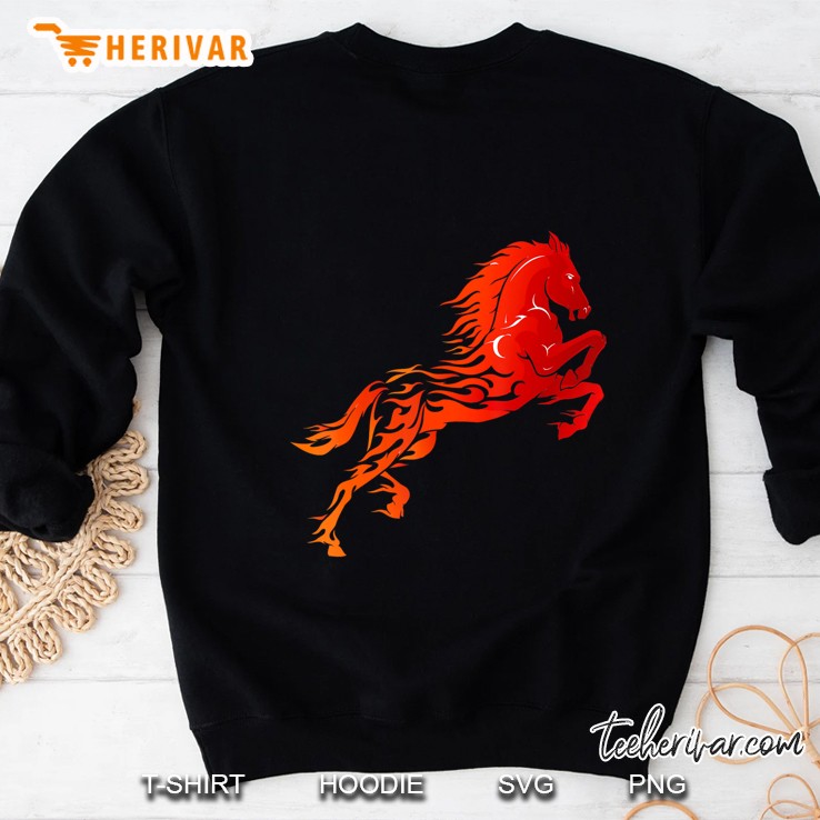 Red Horse Sunset Fire Horse I Love My Horse During Sunset Sweatshirt