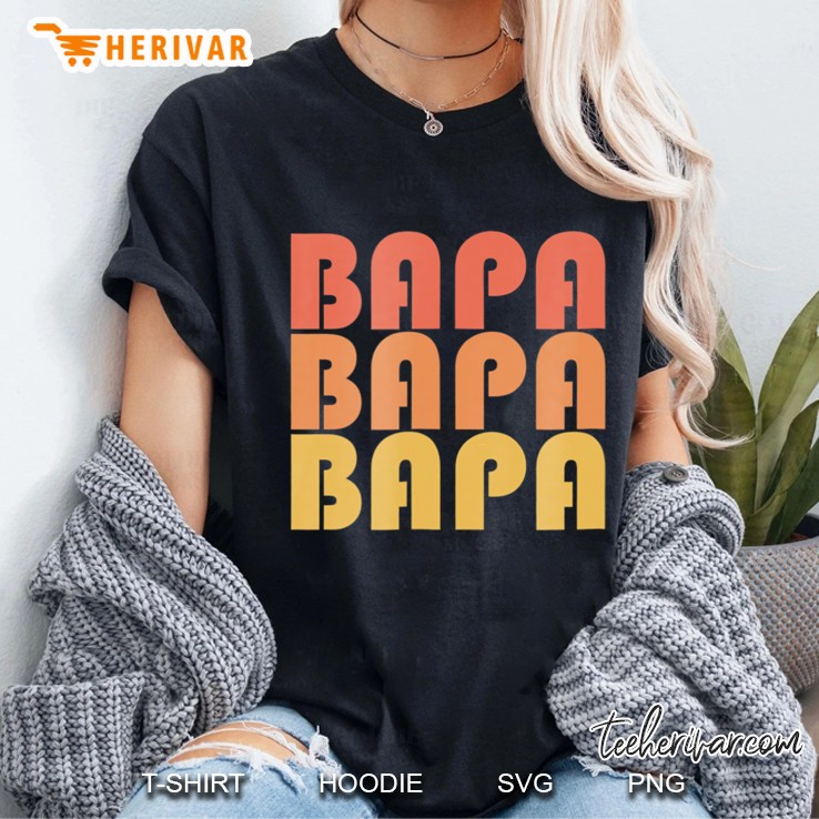 Retro Bapa Shirt Vintage Typography 1970S Gift Ladies Tee