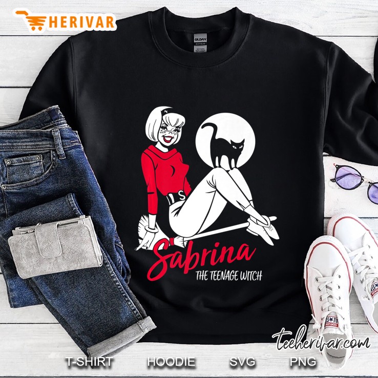 Sabrina The Teenage Witch On Broom Premium Sweatshirt