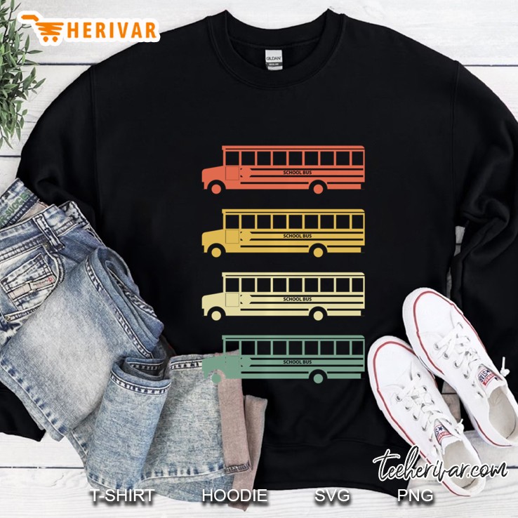 School Bus Driver Appreciation Gifts Retro Vintage Bus Pullover Sweatshirt