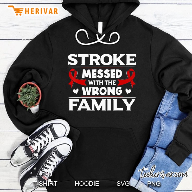 Stroke Messed With The Wrong Family - Red Ribbon Hoodie