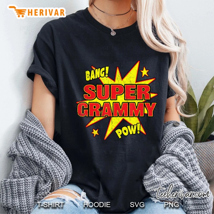 Super Grammy Funny Super Power Grandma Grandmother Gift Ladies Tee