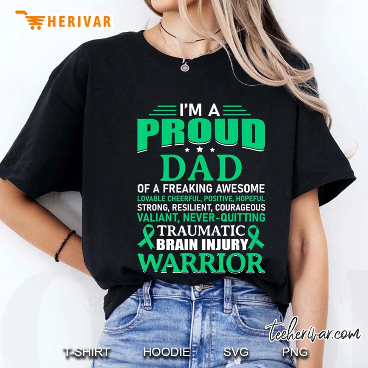 Traumatic Brain Injury Awareness Tbi Dad Green Warrior Gift Hoodie