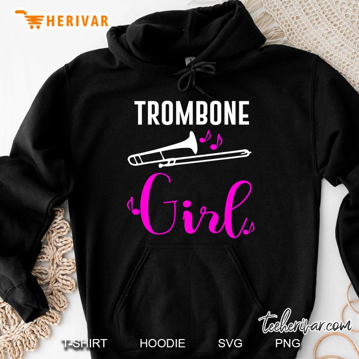 Trombone Girl Marching Band Orchestra Girls Teens Hoodie