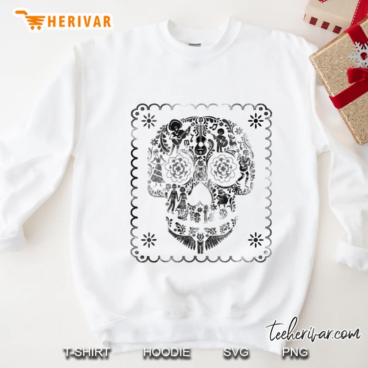 Pixar Coco Sugar Skull Characters Guitar Sweatshirt