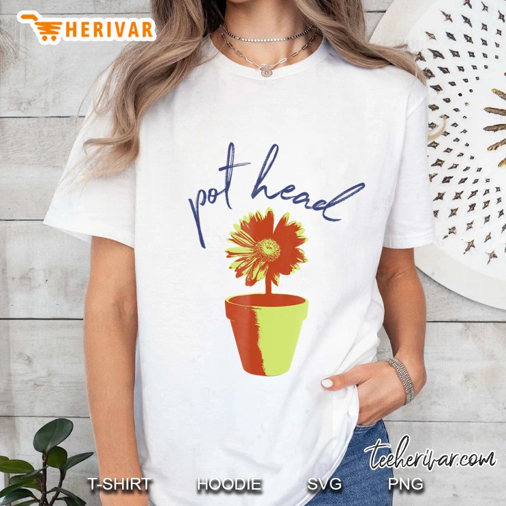 Funny And Cute Pot Head Flower Pot Ladies Tee