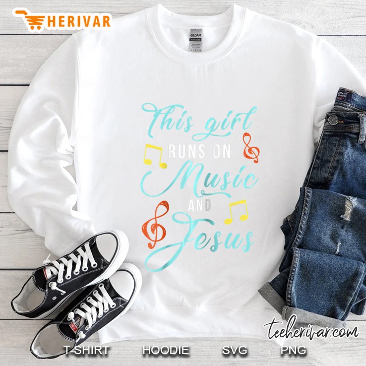 Jesus & Music Christian - Musical Theme Girl Design Sweatshirt