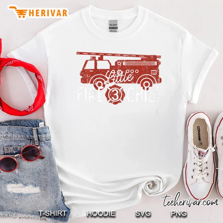 Kids 3Rd Birthday Firetruck Shirt, Boys 3 Year Old Fireman Party Shirt