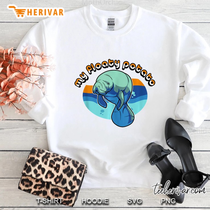 My Floaty Potatoes Cute Vintage Manatee Gift Tank Top Sweatshirt