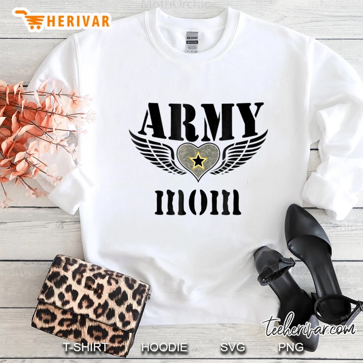 Premium Proud Army Mom Tshirt Military Tee Support Mugs