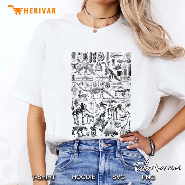 Vintage Dinosaur Fossils T-Rex Paleontology Jurassic Period Premium Ladies Tee