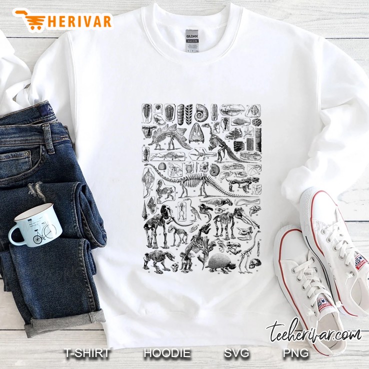 Vintage Dinosaur Fossils T-Rex Paleontology Jurassic Period Premium Sweatshirt