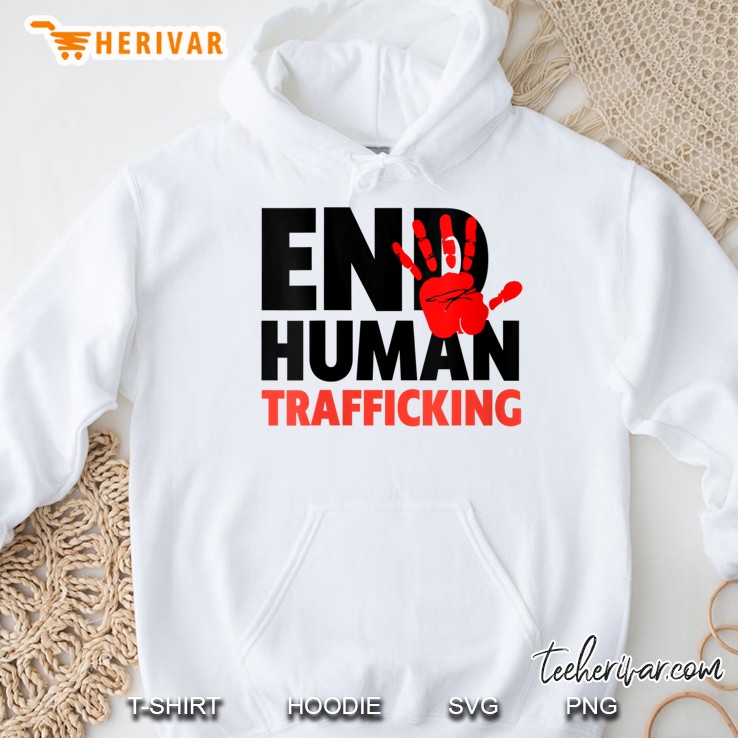 Womens End Human Trafficking V-Neck Hoodie