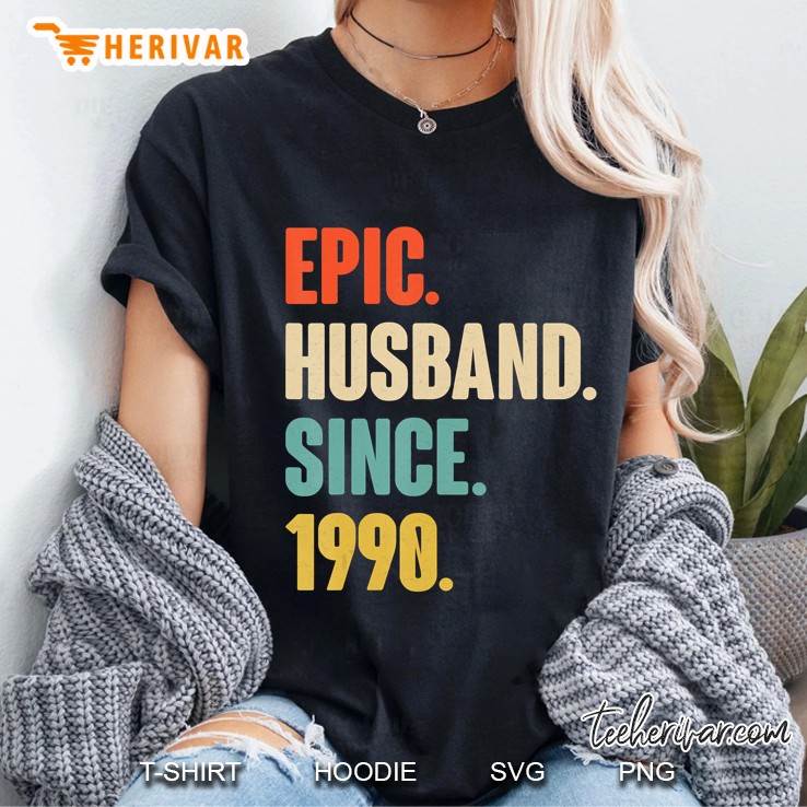 30Th Wedding Anniversary Gift For Him Husband Since 1990 Ver2 Ladies Tee