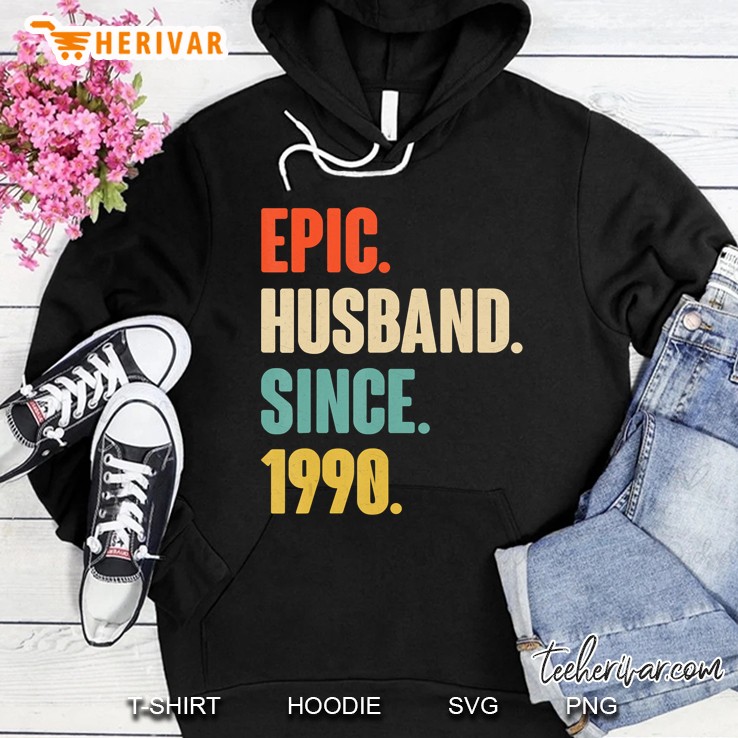 30Th Wedding Anniversary Gift For Him Husband Since 1990 Ver2 Hoodie