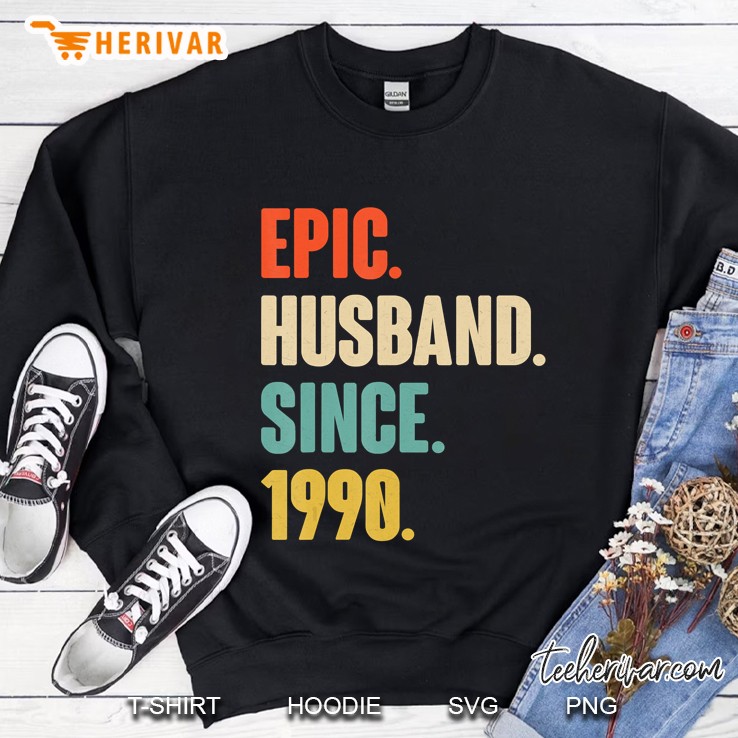 30Th Wedding Anniversary Gift For Him Husband Since 1990 Ver2 Sweatshirt