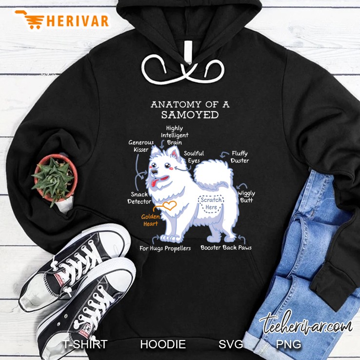 Anatomy Of A Samoyed Funny Dog Body Hoodie