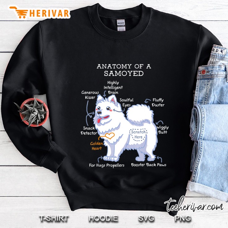 Anatomy Of A Samoyed Funny Dog Body Sweatshirt
