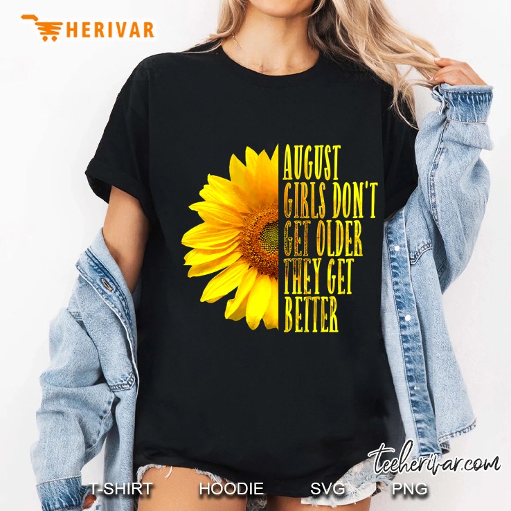 Birthday Design Women Born In August Gift Sunflower Quote Pullover Hoodie