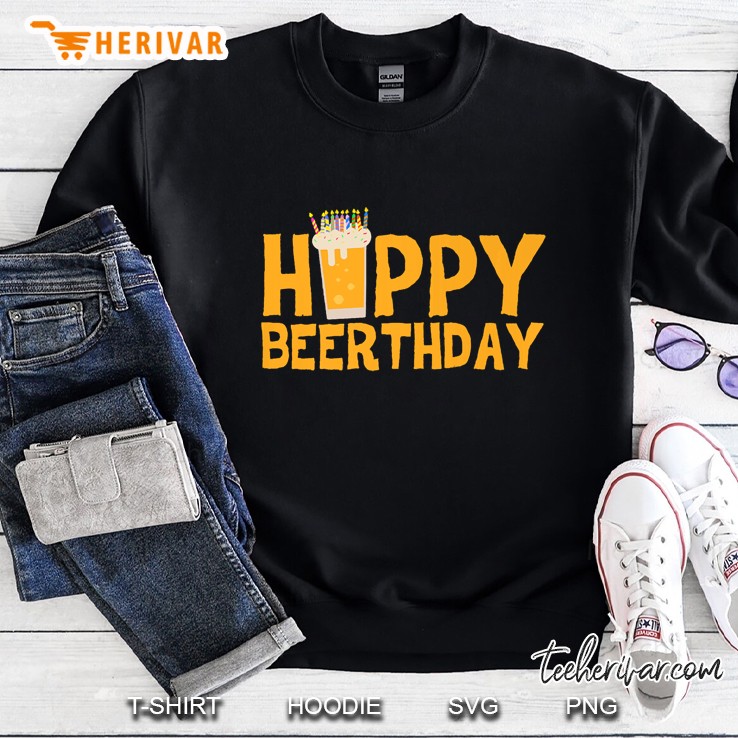 Birthday Gift Beer Drinker - Hoppy Beerthday Sweatshirt