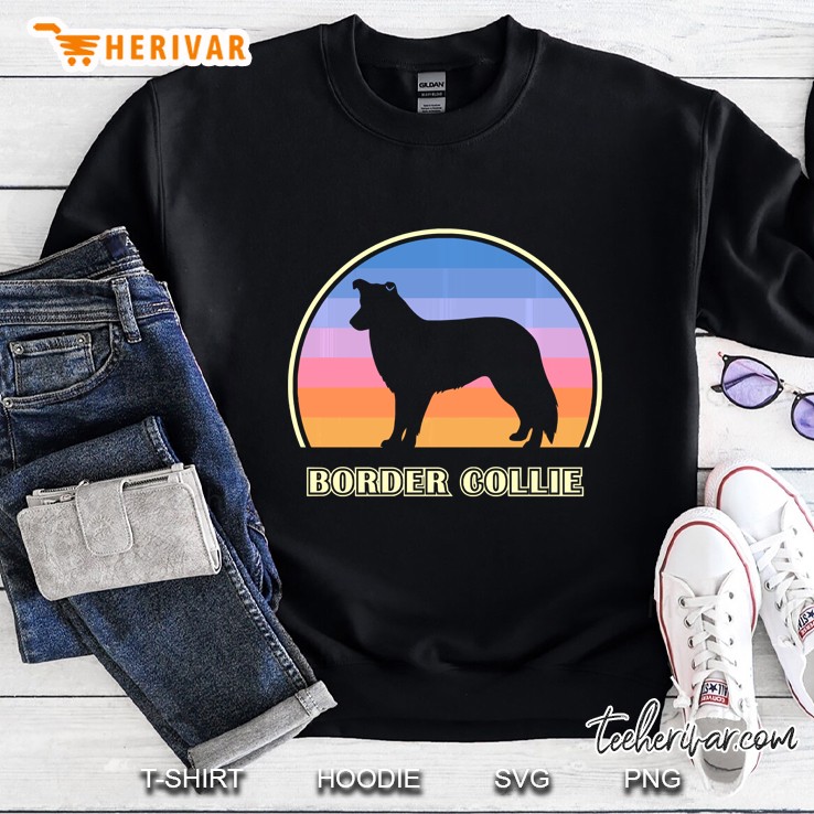 Border Collie Vintage Sunset Dog Sweatshirt