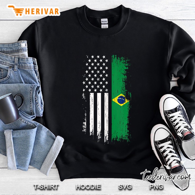 Brazilian American Flag - Pride Brazil Usa Shirts Mugs