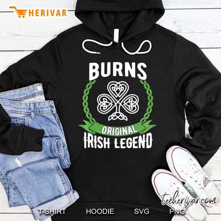Burns Irish Surname Green Shamrock Ireland Legend Gift Pullover Hoodie