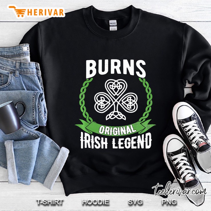 Burns Irish Surname Green Shamrock Ireland Legend Gift Pullover Sweatshirt