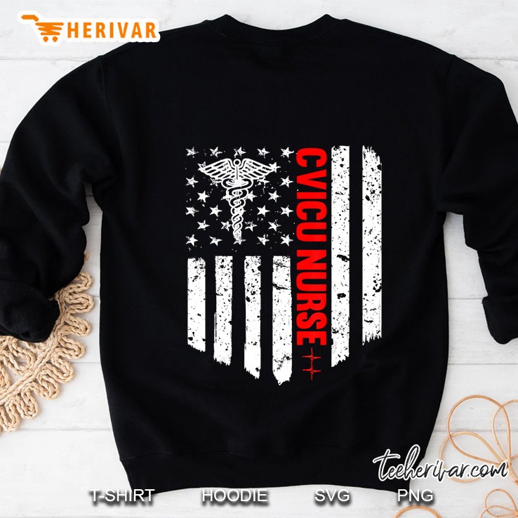 Cvicu Nurse American Flag Patriotic Rn Registered Nurse Gift Sweatshirt