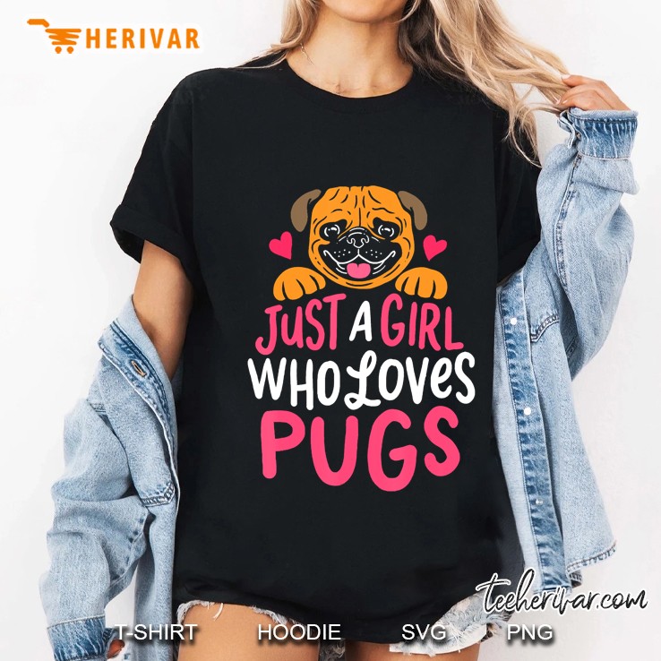 Dog Pug Girl Gift Hoodie