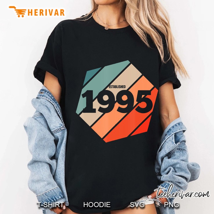 Established 1995 Vintage 25Th Birthday Gift Retro Est 1995 Hoodie