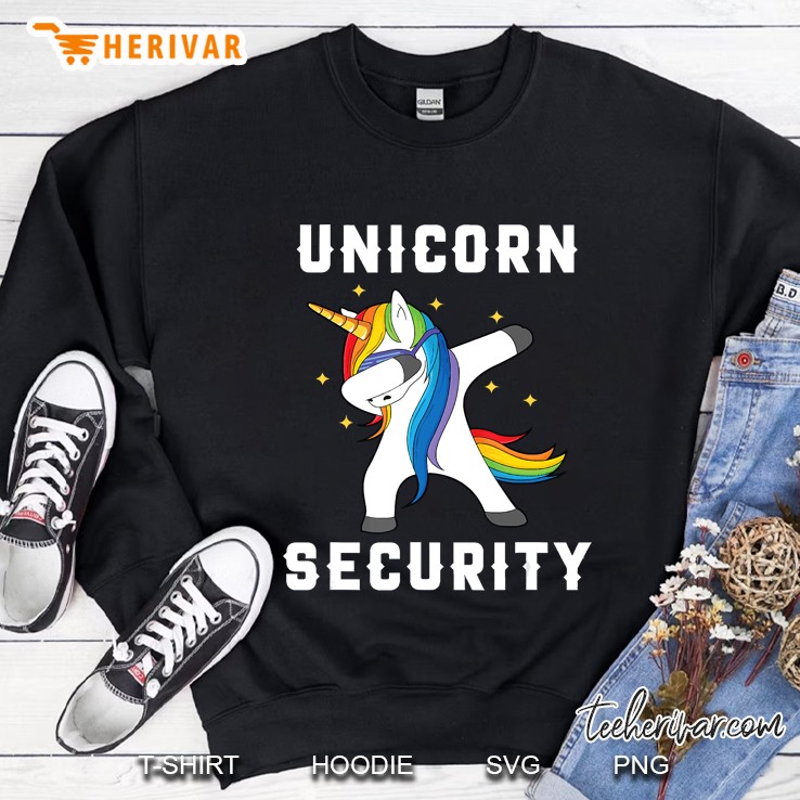 Funny Gift Dabbing Unicorn Security Sweatshirt