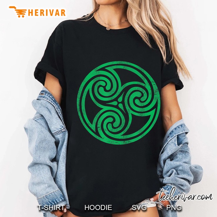 Ireland Green Celtic Knot Irish Vintage Spiral Newgrange Ladies Tee