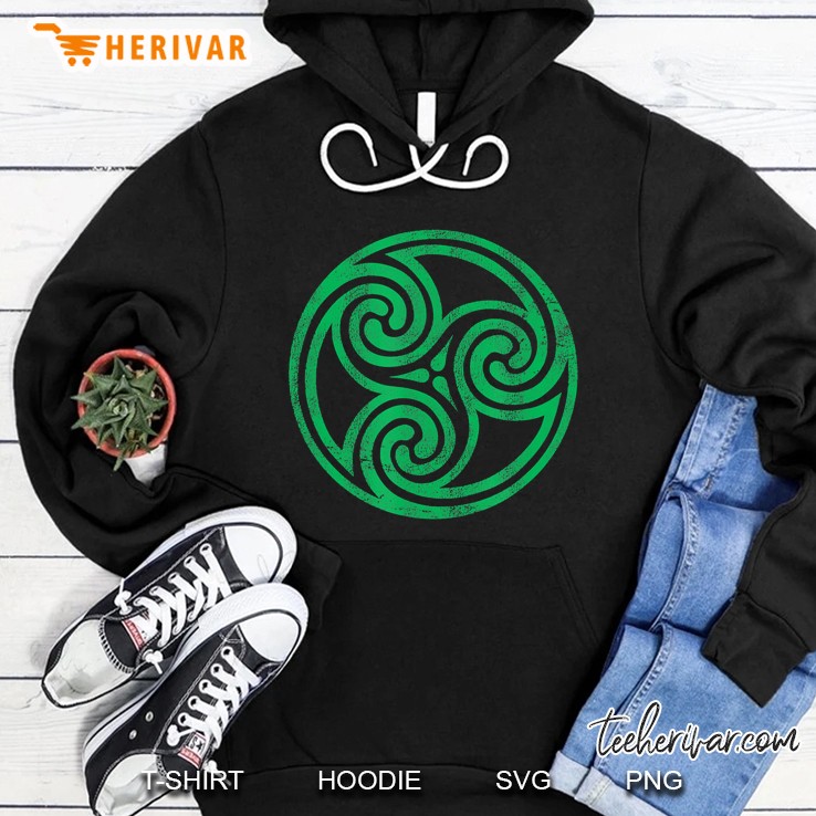 Ireland Green Celtic Knot Irish Vintage Spiral Newgrange Hoodie