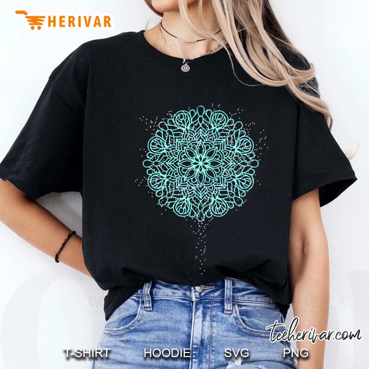 Mandala Yoga Design In Teal, Instructor Gift Ladies Tee