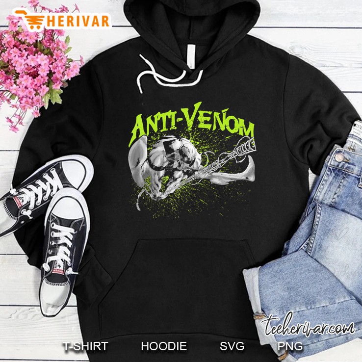 Marvel Anti-Venom Green Splatter Web Swing Action Shot Hoodie